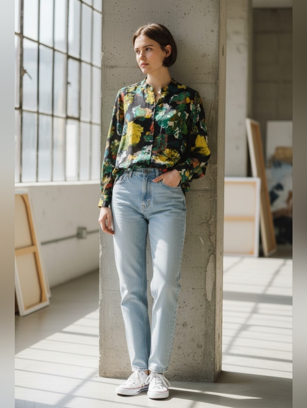 Be Young Eco-friendly Elegant Floral Women's Blouse